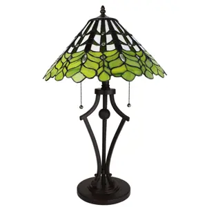 Produkt Zelená stolní lampa Tiffany Greena - Ø 41*62 cm E27/max 2*60W Clayre & Eef