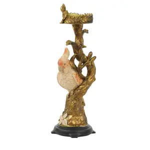 Zlatý antik svícen s papouškem Parrot antique - 9*8*28 cm Light & Living